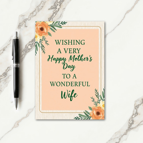 Sweet Mothers Day Peach Card