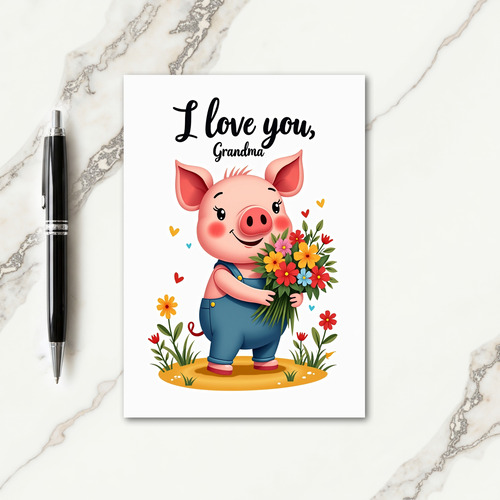 Sweet Mothers Day Piglet Card