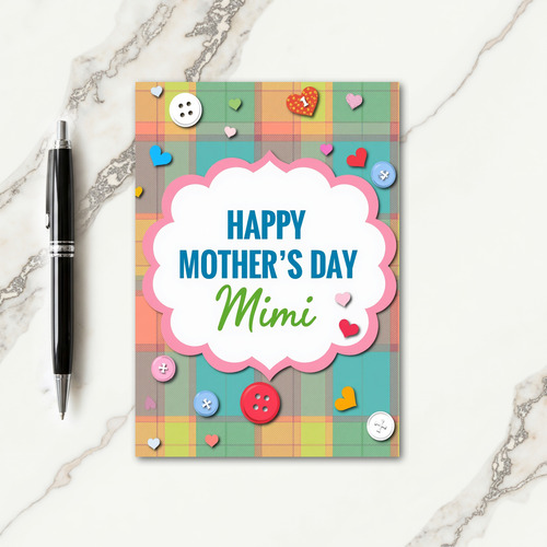 Sweet Mothers Day Plaid Card