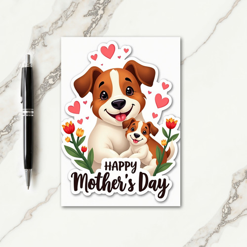 Sweet Mothers Day Pup Hug Card