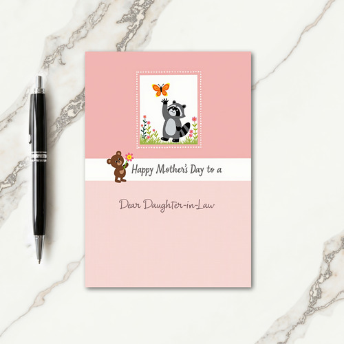 Sweet Mothers Day Raccoon Card