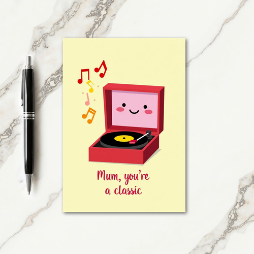 Sweet Mothers Day Record Player Card