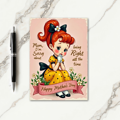 Sweet Mothers Day Retro Style Card