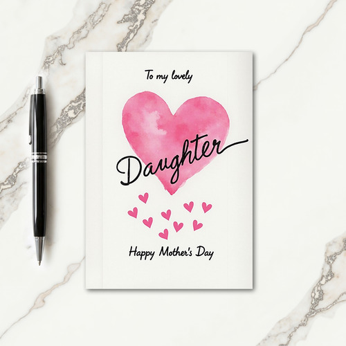 Sweet Mothers Day Script Heart Card
