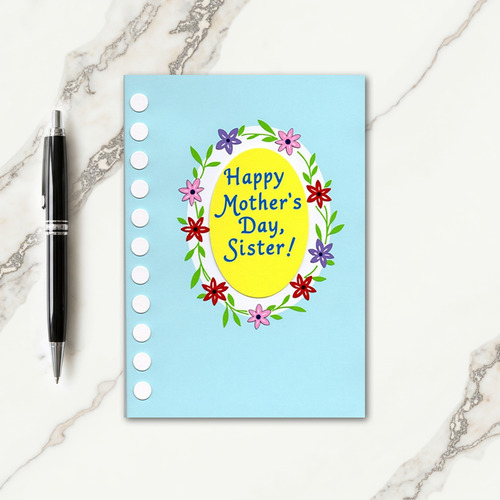 Sweet Mothers Day Sister Oval Card