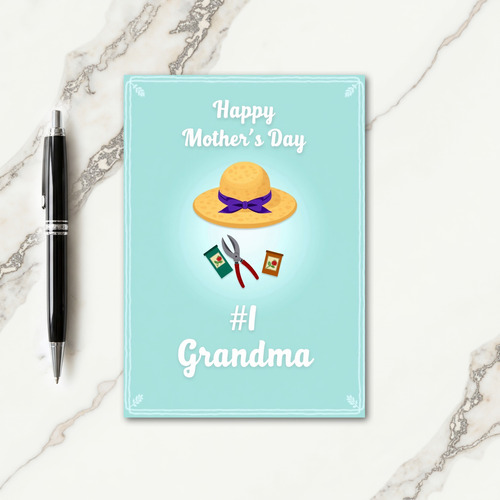 Sweet Mothers Day Straw Hat Card