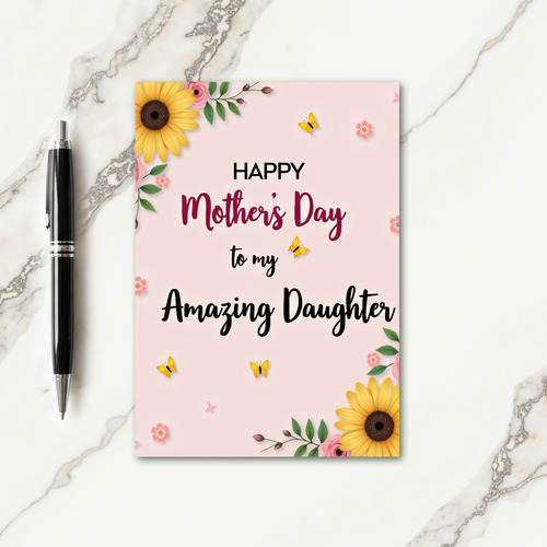 Sweet Mothers Day Sunflower Card