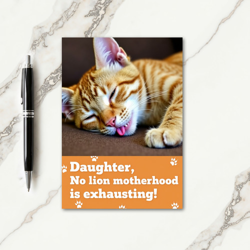 Sweet Mothers Day Tabby Blep Card