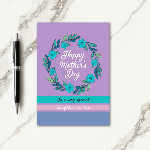 Sweet Mothers Day Teal Bouquet Card