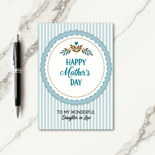 Sweet Mothers Day Teal Leaves Card