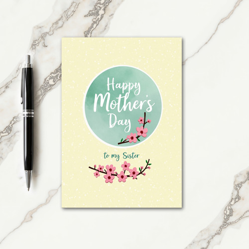 Sweet Mothers Day Teal Watercolor Card