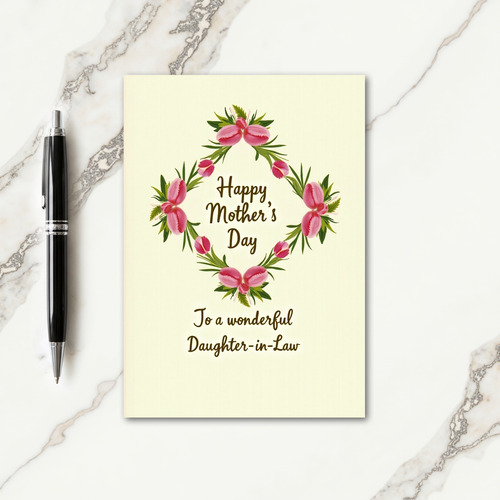 Sweet Mothers Day Tulip Wreath Card