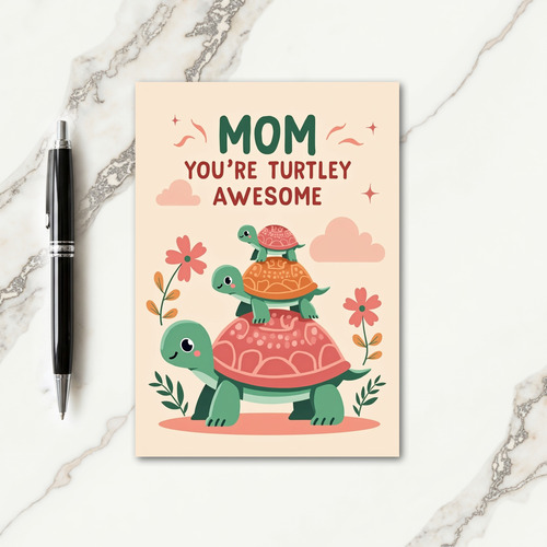 Sweet Mothers Day Turtle Stack Card