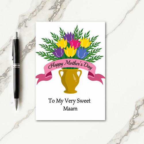 Sweet Mothers Day Vase Art Card