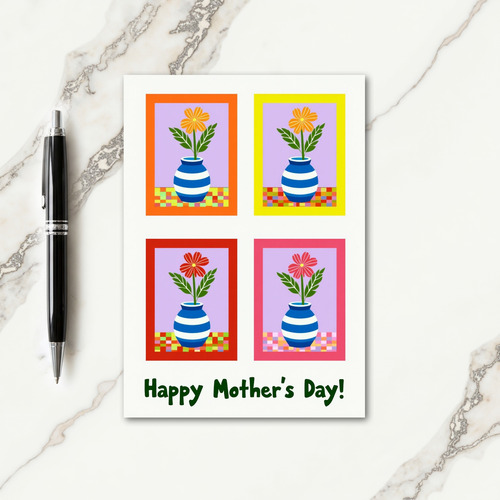 Sweet Mothers Day Vases Card