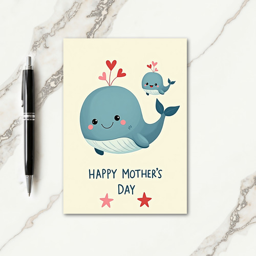 Sweet Mothers Day Whale Card