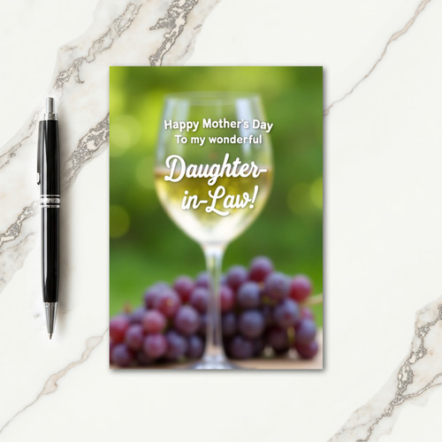 Sweet Mothers Day Wine Glass Card
