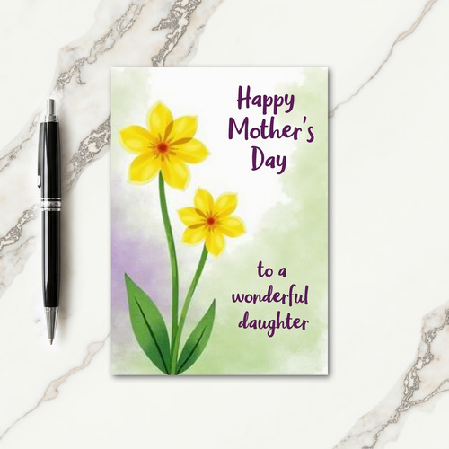 Sweet Mothers Day Yellow Flower Card