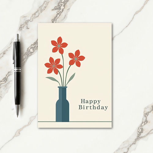 Sweet Muted Floral Birthday Card