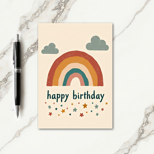 Sweet Muted Rainbow Birthday Card