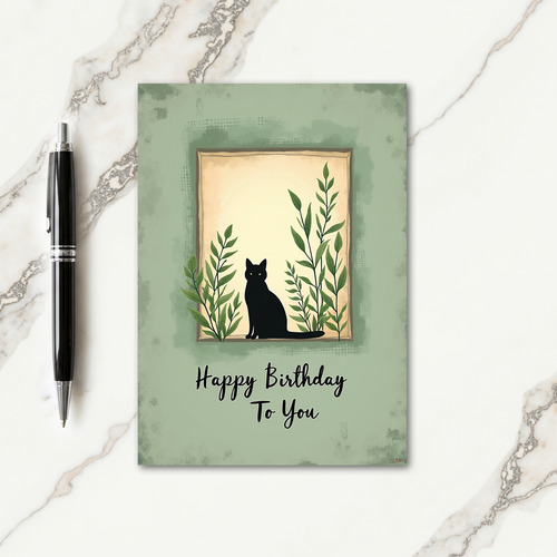 Sweet Mystic Cat Birthday Card