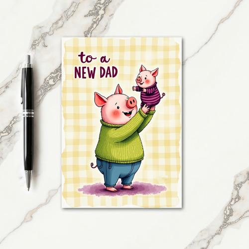 Sweet New Dad Watercolor Card