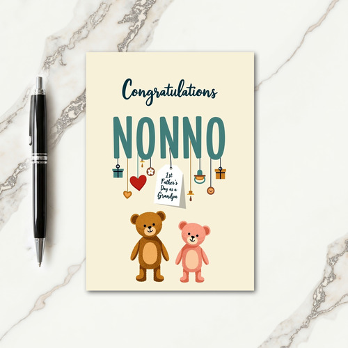 Sweet Nonnos Day Plush Bears Card