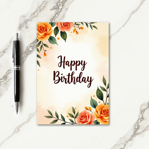 Sweet Orange Birthday Card