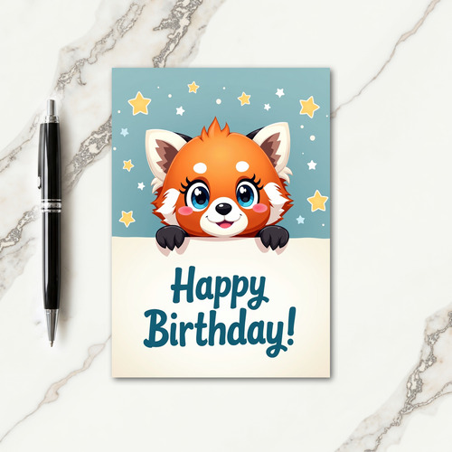 Sweet Orange Creature Birthday Card