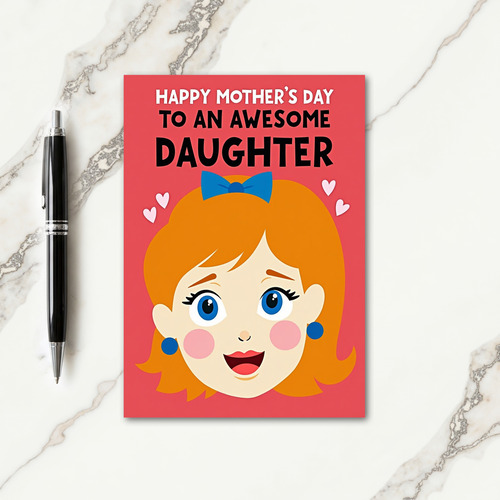Sweet Orange Hair Mothers Day Card