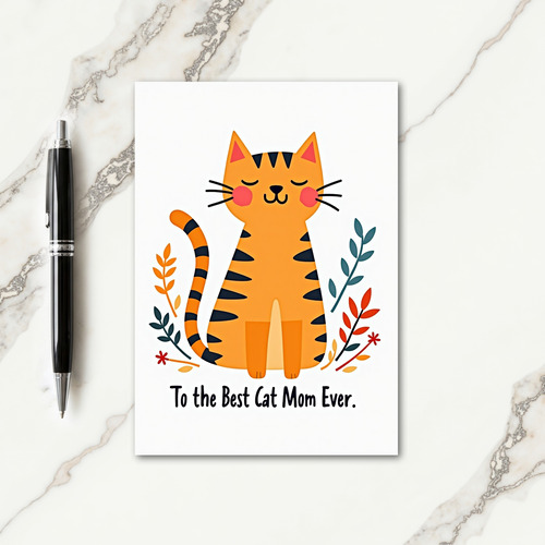 Sweet Orange Kitty Mothers Day Card