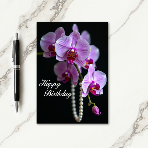 Sweet Orchid Birthday Card