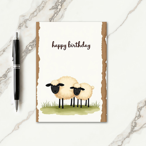 Sweet Ovine Illustration Card