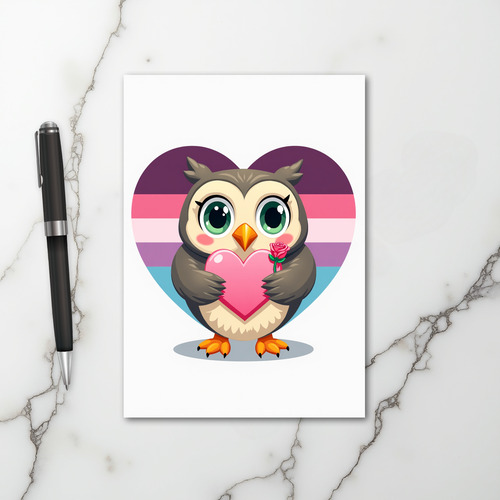 Sweet Owl Love Rose Card
