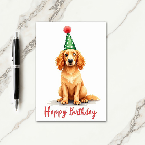 Sweet Painted Puppy Hat Card