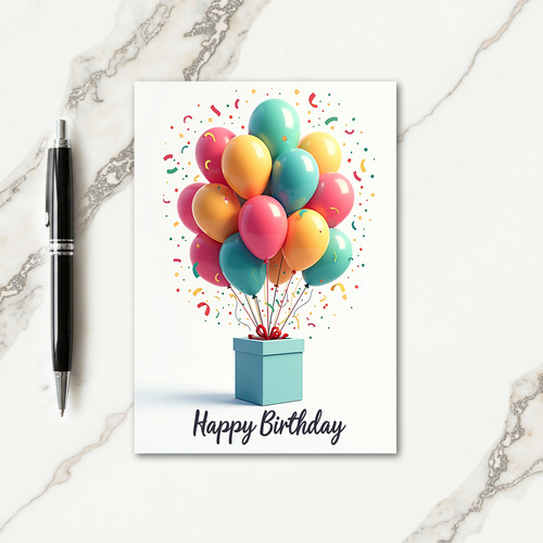 Sweet Pastel Balloons Birthday Card