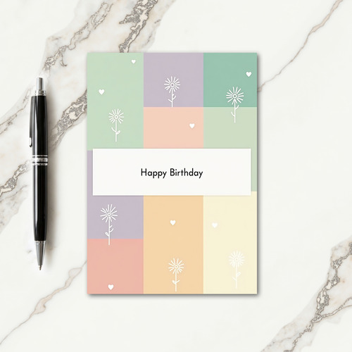 Sweet Pastel Grid Card