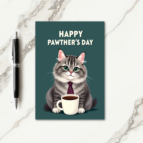Sweet Pawthers Day Feline Card