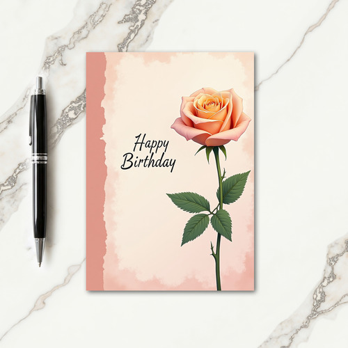 Sweet Peach Rose Card
