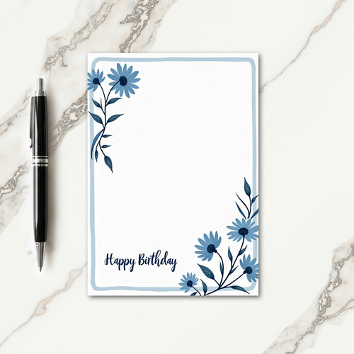 Sweet Periwinkle Floral Birthday Card