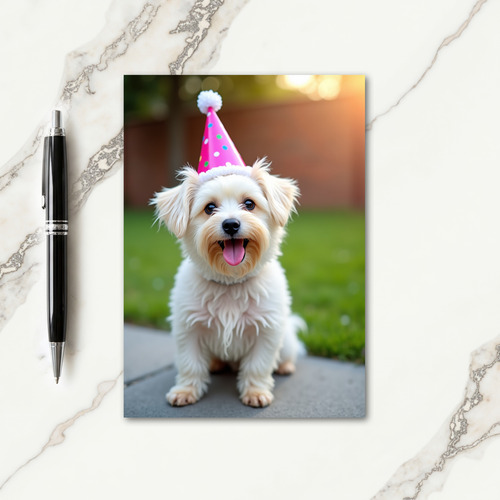 Sweet Pet Party Hat Card