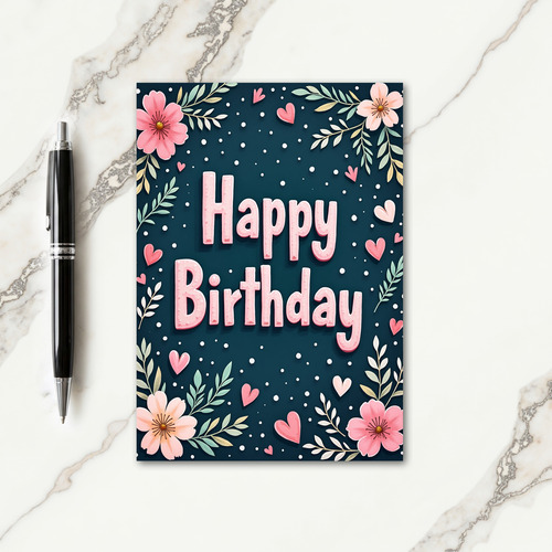 Sweet Pink Birthday Card
