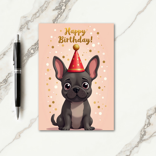 Sweet Pink Canine Birthday Card