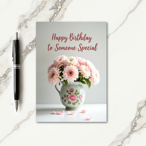 Sweet Pink Floral Birthday Card
