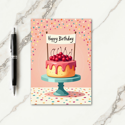 Sweet Pink Frosting Birthday Card
