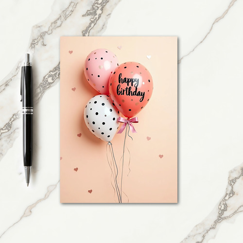 Sweet Pink Heart Birthday Card