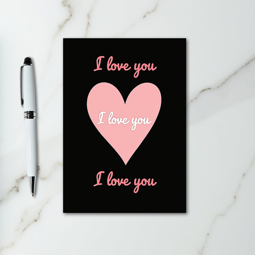Sweet Pink I Love You Heart Card