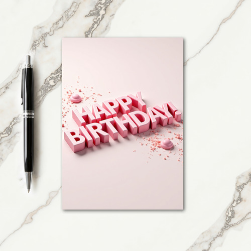 Sweet Pink Letters Card