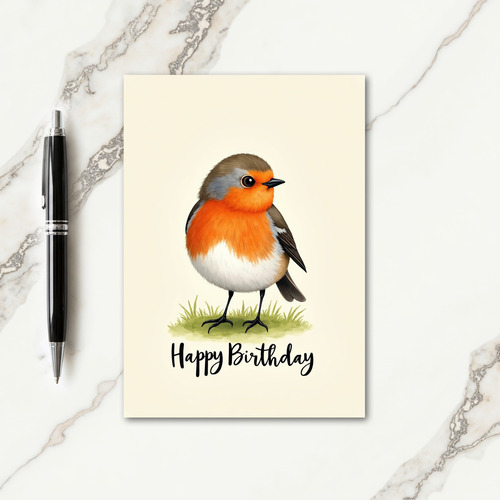 Sweet Plump Bird Birthday Card