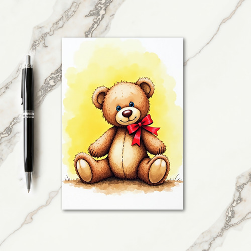 Sweet Plush Bear Mothers Day Card